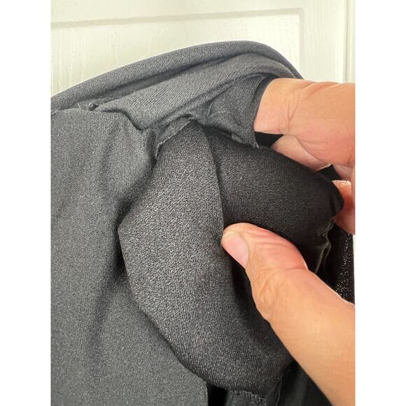 Vintage 80s Black and Silver Chiffon Drop Waist Tiered Skirt Dress 18/20 - Picture 5 of 7